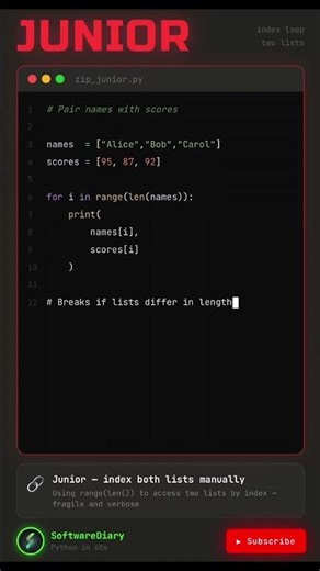 Junior vs Senior Python Developer 🐍 | This Mistake Reveals the Beginner! #ytshorts #coding #python
