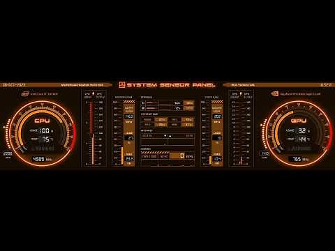 Custom 'AIDA64' Sensor Panel Skin - 1920 x 515 pixel