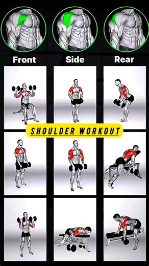 Top 9 Exercises for Massive Shoulders (Front, Side, Rear) #shoulderworkout #fitness #workout