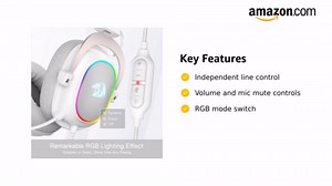 Redragon H510 Zeus-X RGB White Wired Gaming Headset - 7.1 Surround Sound - 53MM Audio Drivers in Memory Foam Ear Pads w/Reliable Fabric Cover- Multi Platforms Headphone - USB Powered for PC/PS4/NS