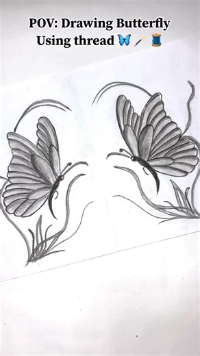 Khushi Craft Academy on Instagram: "POV: Drawing butterfly using thread #art #trending #diycrafts #drawing #shorts"