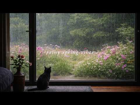 rainy spring vibes | soft piano + gentle rain for reading & cozy days