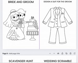 Personalized Wedding Coloring Book | 30 Editable Activity Pages for Kids | Printable Wedding Booklet | Kids Wedding Activity Book - Etsy