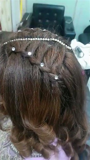 ✨ Soft curls with a dreamy waterfall braid ✨#hairstyling #hairstyles #salon