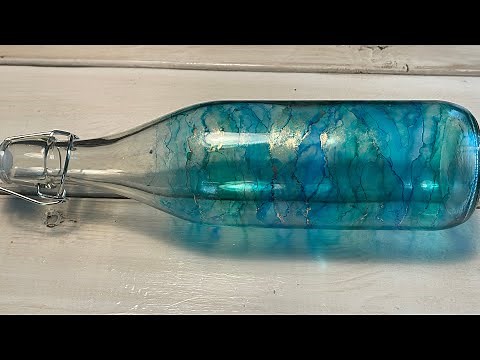 [117] Alcohol Ink Art on Glass Bottle - with some whiny venting 🙃
