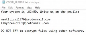 .CONTI Virus File (CONTI Ransomware) - Remove It