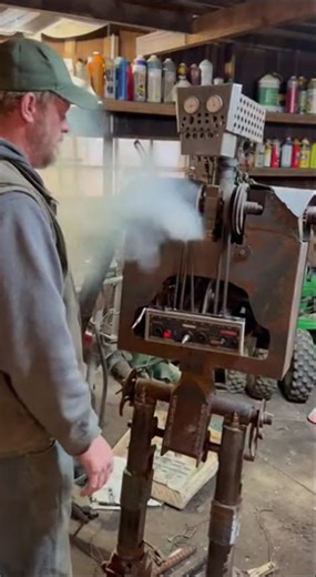 Garage Test Run of a Scrap Metal Robot Tags #farmgarage #scrapmetal #homemaderobot #phonefootage #re