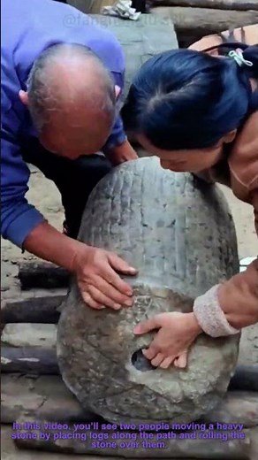 Moving Heavy Stone with Logs | Simple Rolling Technique