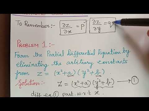 formation of partial differential equations by eliminating arbitrary constants || pde || calculus