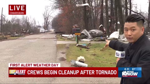 Residents begin cleanup, recovery after tornado leaves trail of damage near Edwardsburg