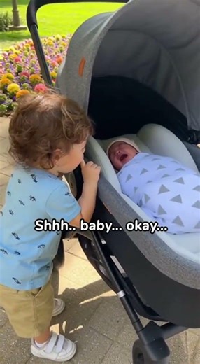 Year-Old Says ‘Shhh Baby’… Baby Gets LOUDER 😭😂 #cutekids#familymoments#babycrying#toddlerreaction