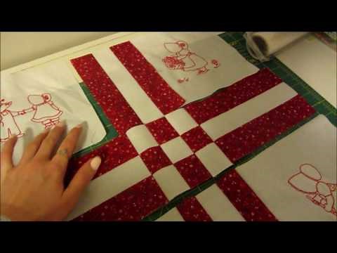 Sunbonnet Sue Redwork Quilt