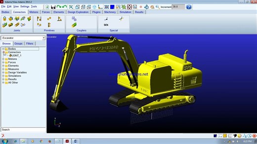 ADAMS挖掘机模拟仿真 Excavator Simulation using MSC ADAMS/View