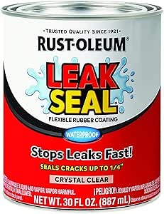 Rust-Oleum 275116 LeakSeal Flexible Rubber Coating, 30 oz, Crystal Clear