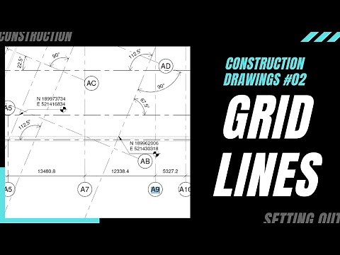 How to read Construction Drawings #02 - Setting out - Grid lines. Information transfer to EDM.