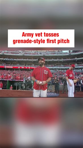 10/4/14: Retired Army Sgt. 1st Class Brian Keaton threw the ceremonial first pitch, belly-crawling before launching it grenade-style. (via MLB) #baseball #MLB #army #fblifestyle | Viral One Direction ARMY