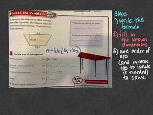 6th grade Go Math lesson 10.5 Area of trapezoids