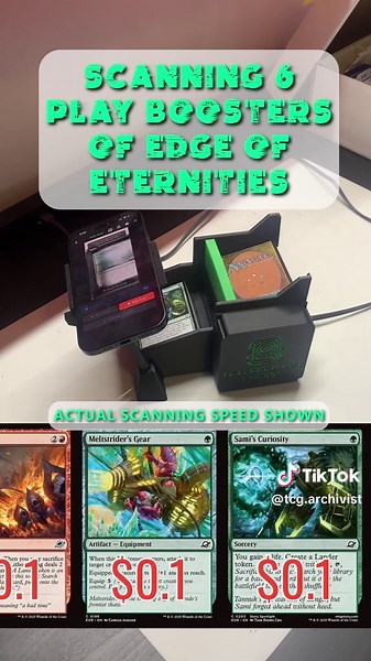 Cracking 6 packs of Edge of Eternities while the CSC100 scans everything in real time 👀 Best hits of the session: 🔥 Sacred Foundry ✨ Anticausal Vestige Every card scanned, identified, and added to your collection before you can even finish open the next packs.#mtg #mtgtiktok