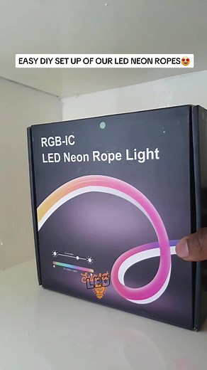 *DIY: How To Install The LED Neon Rope Lights* The box comes with 👉clips, 👉 strong adhesive stickers ( to attach to the clips) 👉and if necessary screws to attached 👉 user manual 1) Wipe the surface you are going to stick lights on, to allow the stickers to stick properly 2) For each clip, apply the double sided sticker 3) Place the clips on your wall based on the design you want to create 4) Fit the lights into the gaps on the clips 5) Connect your lights to power source 6) Remove the sticke