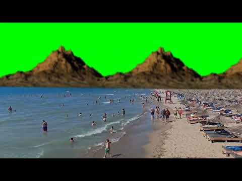 Beautiful Beach Side Green Screen Background HD Video1080P HD0