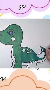 🦖 ¡Coloreamos un Dinosaurio Gigante! Dibujos fáciles para niños #dinosaurios #dibujosparaniños