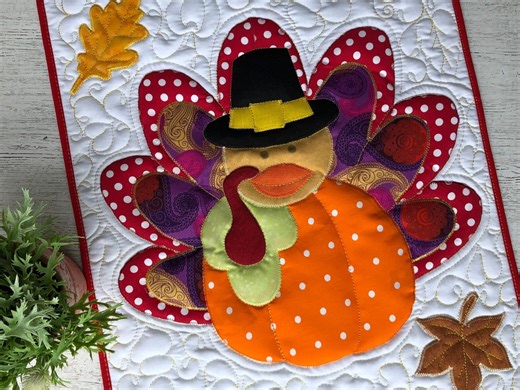 Thanksgiving Table Runner With Turkeys – Handmade Quilted Holiday Decor, 16x48 - Etsy