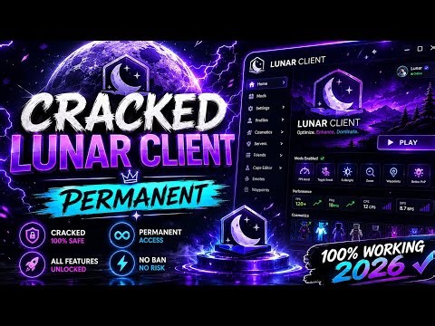 Permanent CRACKED lunar client 2026🔥 | ALL versions UNLOCKED 💯 #lunarclient #minecraft