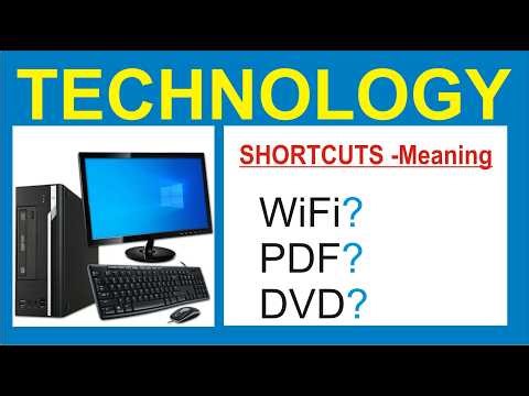 Technology Shortcuts and their meaning