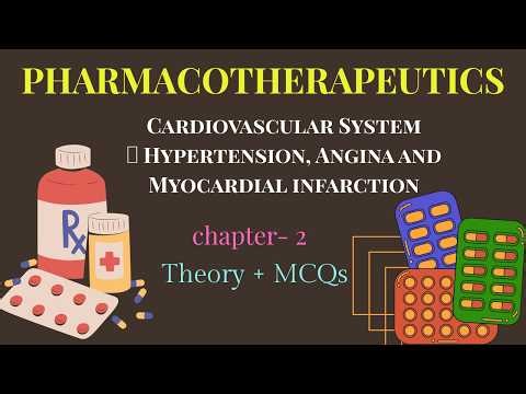PHARMACOTHERAPEUTICS, Ch- 2 + MCQs | Hypertension, Angina & MI | University + Competitive Exam