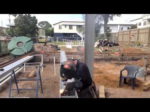How To build a Steel portal frame. Cedar st Wynnum Video No3