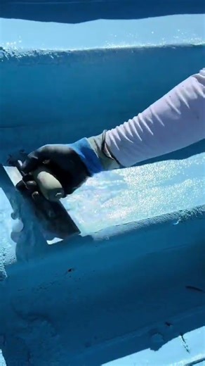 Start To Finish On The Stairs Of The Pool,This is Aqua Blue... #Shorts #primetimepoolplastering