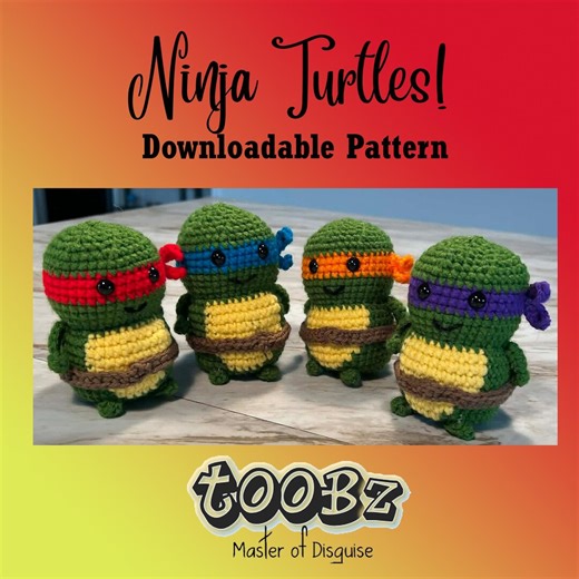 Ninja Turtles "toobz" Character Pattern, Crochet Doll Pattern, Amigurumi - Etsy