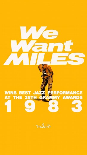 Miles Davis | Ahead of next week’s @grammys, we’re throwing it back to 1983, when Miles took home Best Jazz Performance for We Want Miles at the 25th... | Instagram