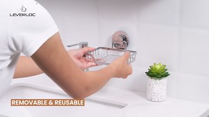 LEVERLOC Soap Dish, Soap Bar Holder for Shower Suction Cup Wall Mounted, Stainless Steel No-Drilling Removable Waterproof Sponge Holder for Bathroom Bathtub Kitchen Sink, Keep Dry, Silver