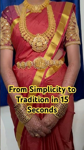 Stunning South Indian Wedding Look🤩|Temple Jewellery🌟Koorai Saree🥻