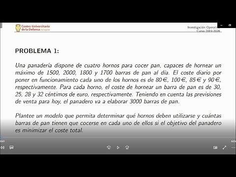 Programación entera: modelado. Ejemplo 1