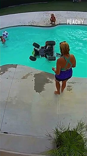 Dad earned his superhero cape today! 😆 #pool #fails #CCTV #save #shorts