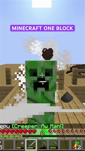 DAJCIE MI SIŁY 🤣 Minecraft One Block Survival #undecided #minecraft #minecraftsurvival #creeper