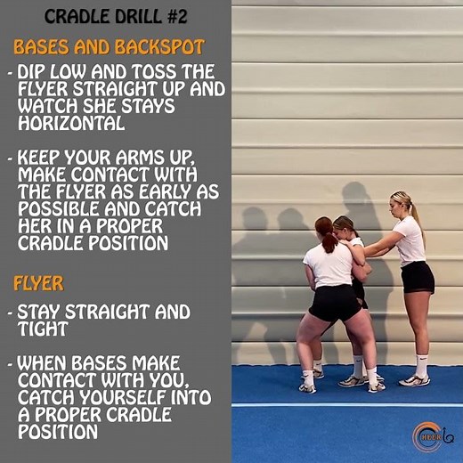 Cradle drill#2 - cheerleading group stunts