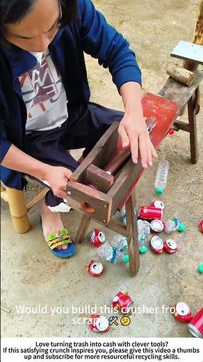DIY Can Crusher – Flattening Scrap Cans with a Homemade Tool 🥫🔧