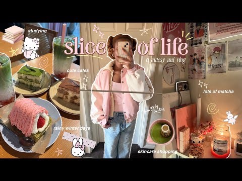 uni vlog 🌧️ | rainy days in london, studying, visiting cute cafes, girly outfits, matcha & shopping