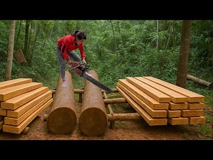 A life with wood: Young girl cuts and Transports wood herself to build a New House