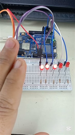 IR Sensor LED Wave Using Arduino Uno #arduino #uno #ledwave #irsensor #wave #fyp #shorts #viralreel