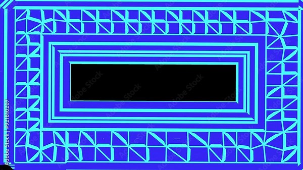 Border frame with patterns. Seamless loop video. animated frame for video.