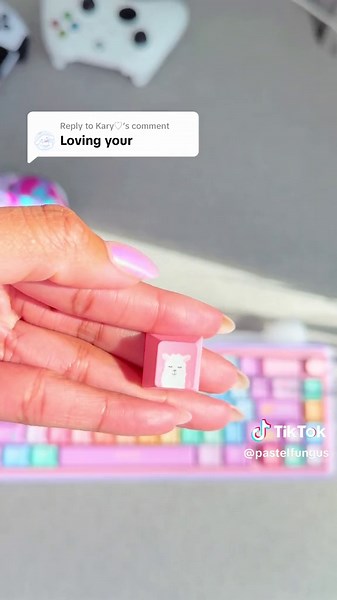 Replying to @Kary♡ Thanks! I got them from @KeyGeak #keeb #keycaps #pastelrainbow #pastelkeycaps #rainbowkeycaps #pastelkeyboard #cutetech #cutekeeb #cutekeyboard #mechanicalkeyboard #alpaca #alpacakeycaps #keygeak #cute #kawaii #kawaiiaesthetic #kawaiikeycaps #kawaiimechanicalkeyboard #kawaiitech #keebtok #pastelaesthetic #desksetup #pasteldesk #desktopaesthetic #pastelvibes #fyp #fypシ゚