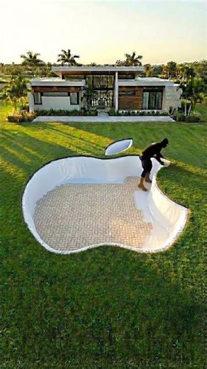 apple shape swimming pool #tiktok #shorts
