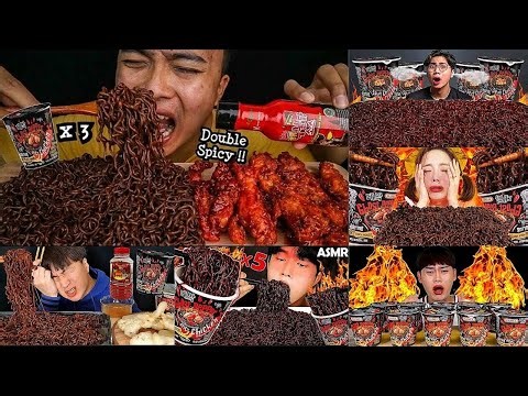 Asmr Extra Spicy Ghost Pepper Noodles|Only Bites| ASMR Mukbang | Spicy Food | X2 Speed | No Talking