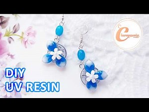 UV レジン | DIY UV Resin Art | Making Beautiful Flower Earrings with UV Resin | Step By Step Tutorial