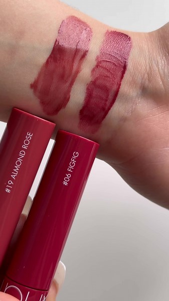 Comparing Romand Juicy Lasting Tints in Almond Rose and Figfig