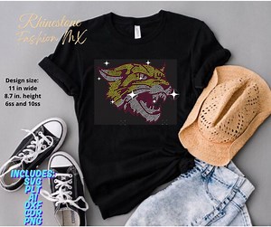 Wildcat Mascot Rhinestone Digital Design Template: School Spirit - Etsy Canada
